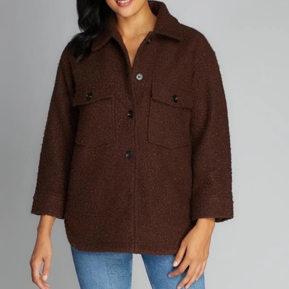 NWT! - C’est Moi | Button Down Bouclé Coat - Picture 5 of 8